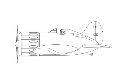 Vector plane cartoon illustration Stock Illustration