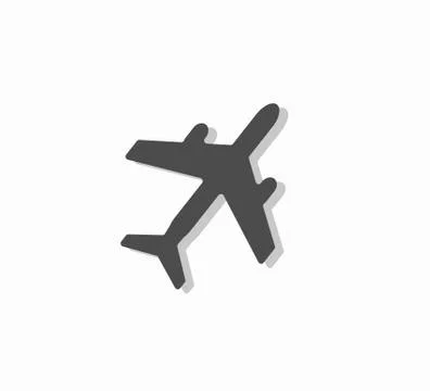 Vector plane icon and plane contour isolated close-up. Aviation logo Stock Illustration