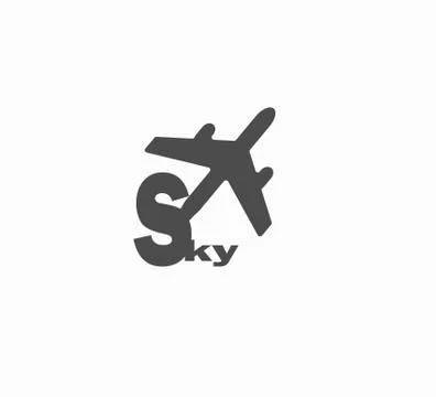 Vector plane icon - Aviation logotype Stock Illustration