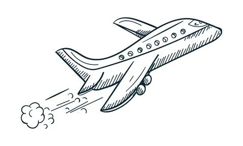 Vector plane outline illustration Stock Illustration