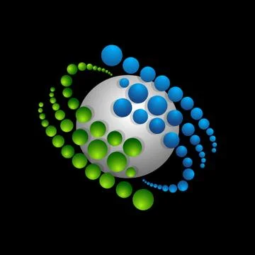 Vector Planet and orbit logo abstract vector design Stock Illustration