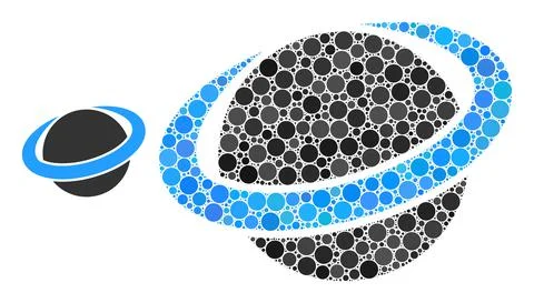 Vector Planet Circle Composition of Small Circles Stock Illustration