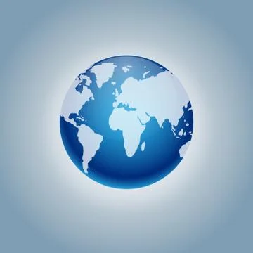Vector planet Earth icon. Flat planet Earth icon. Flat design vector Stock Illustration