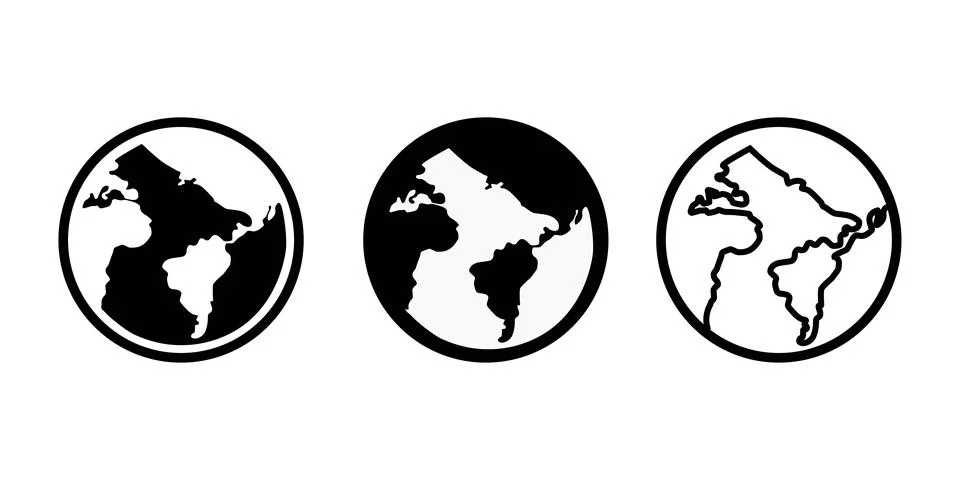 Vector planet Earth icon. Flat planet Earth icon. Flat design vector illustra Stock Illustration