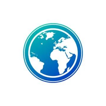Vector planet Earth icon in gradient blue color. Earth icon. vector illustrat Stock Illustration