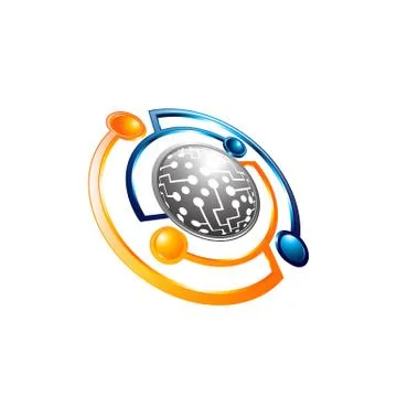 Vector Planet logo. Satellite logo. Cosmos logo. Planet best logo. Planet con Stock Illustration