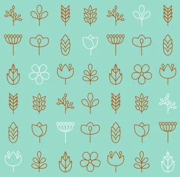 Vector plant icons background Stock Illustration