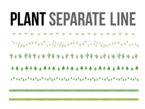 Vector plant separate line for design layout component Stock Illustration