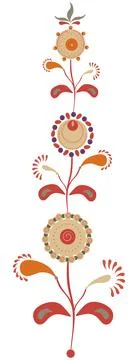 Vector plant stylized elements in folk style. Stock Illustration