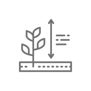 Vector plants growing, plant height line icon. Stock-Illustration