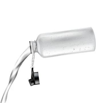 Vector plastic bottle with water pouring out Stock-Illustration