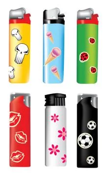 Vector plastic lighters Stock Illustration