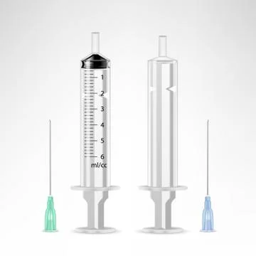 Vector Plastic Medical Syringe For Injection Isolated 3d Realistic Illustration Stock Illustration