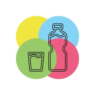 Vector plastic water bottle, drink container Stock Illustration