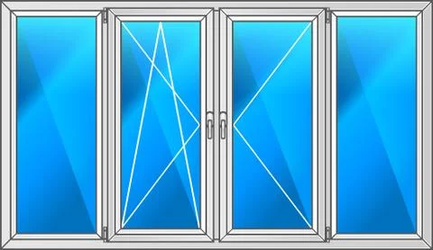 Vector plastic window. Part of the project, the building. Illustration