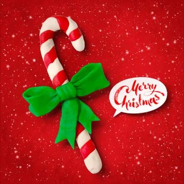 Vector plasticine illustration of Christmas candy Stock Illustration
