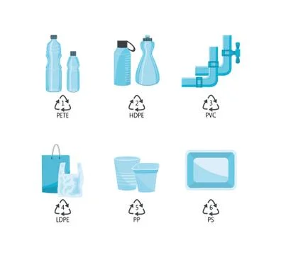 Vector plastics type containers package bottle set Illustration