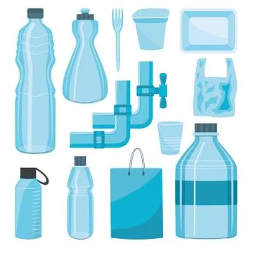 Vector plastics type containers package bottle set Illustration