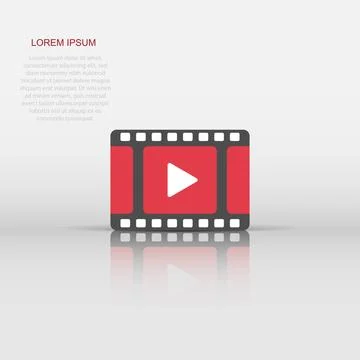 Vector play button icon in flat style. Play video sign illustration pictogr.. Stock Illustration