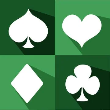 Vector Playing Card Suit Icon Symbol Set Stock Illustration