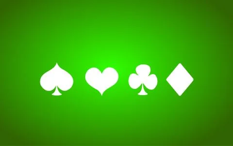 Vector Playing Card Suit Icon Symbol Set Illustrazione stock