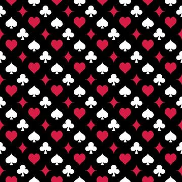 Vector Playing Card Suits Modern Geometric Seamless Pattern Stock Illustration