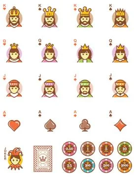 Vector playing cards elements set Stock Illustration