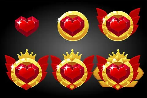 Vector playing cards symbol red heart icon. Stock Illustration