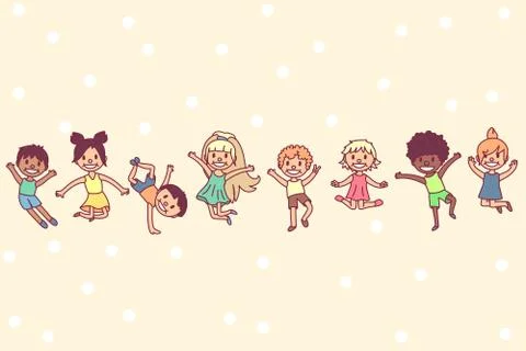 Vector playing kids background Stock Illustration
