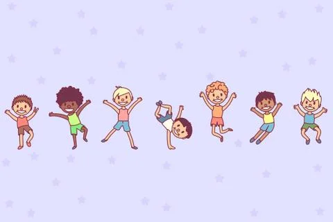 Vector playing kids background Stock Illustration