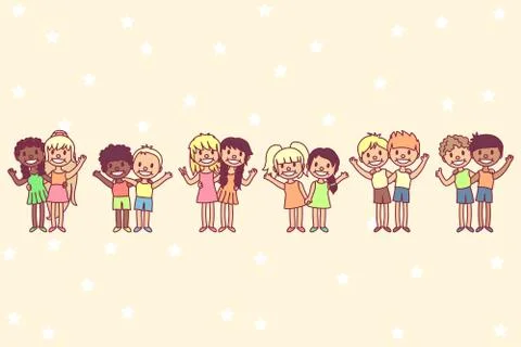Vector playing kids background Stock Illustration