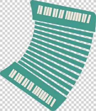Vector pleated ribbon panel is curving on transparent background, featuring Illustrazione stock