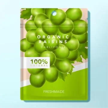 Vector Plum, Raisin or Candy Packet Packaging, Minimal Design and Illustration. Stock Illustration