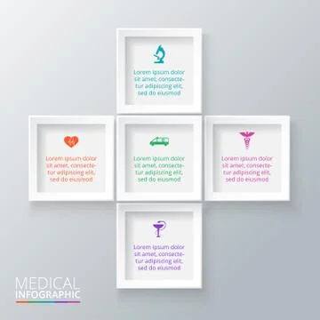 Vector plus sign infographic. Stock Illustration