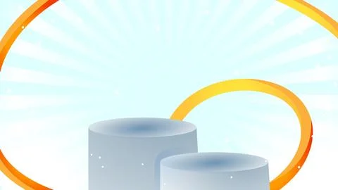 Vector podium with circular orange ribbon Stock Illustration