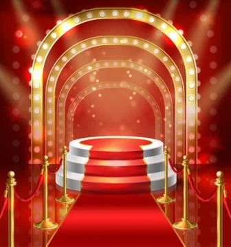 Vector podium for show with red carpet Stock-Illustration