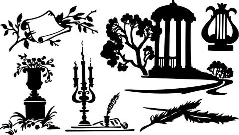 Vector poetry symbols Stock Illustration