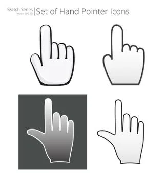 Vector Pointer Hand Icons. Stock Illustration