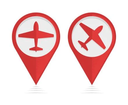 Vector pointers with airplane Stock Illustration