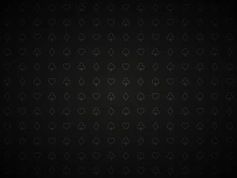 Vector poker black background, playing card symbols pattern, blackjack Stock Illustration