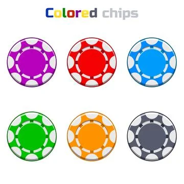 Vector Poker Chips in Colors Stock Illustration