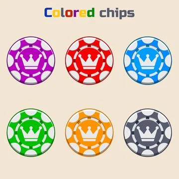 Vector Poker Chips in Colors Stock Illustration