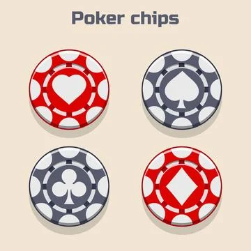 Vector Poker Chips, suit Stock Illustration
