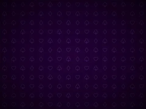 Vector poker purple background, playing card symbols pattern, blackjack Stock Illustration