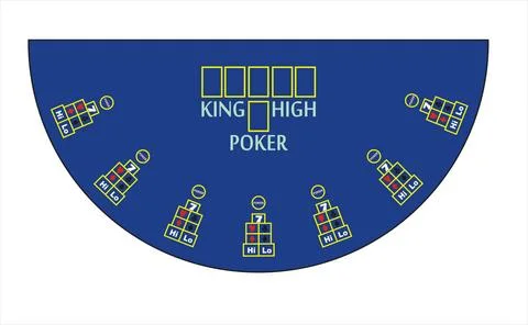 Vector poker table layout Vector casino king high poker table layout color... Stock Photos