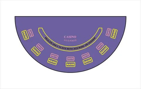 Vector poker table layout Vector casino stud poker table layout colored pu... Stock Photos