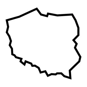 Vector poland outline map on white background Illustrazione stock