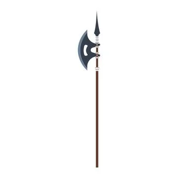  Vector poleaxe weapon medieval illustration icon isolated symbol ancient ... Stock Photos