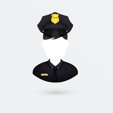 Vector Policeman Icon. Isolated on white. Stock Illustration
