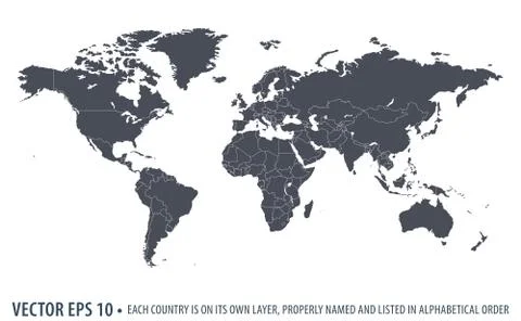 Vector political World Map Illustrazione stock